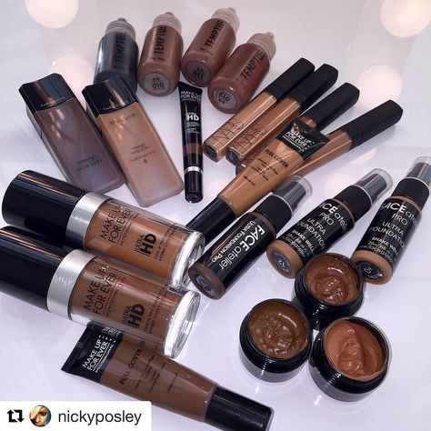 #MakeupPorn😳😍 #CocoaSwatches #Repost ・・・ #kitfocus #makeupporn re-vamping that #melanin #skingame with a few of my faves! #latte #caramel #toffee #chocolate What can't you live without? 😉 Hd Make Up, Woc Makeup, Lovely Makeup, Maquillage On Fleek, Vision Bored, Makeup Wishlist, Beauty Beast, Brown Skin Makeup, Face Time