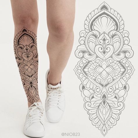 Small Tattoo Ideas Flower, Flower Tattoo Patchwork, Tattoo Ideas For Men Back, Tattoo Ideas Flower, Mandala Tattoo Leg, Tattoo Patchwork, Mandala Arm Tattoos, Tato Mandala, Black And White Flower Tattoo