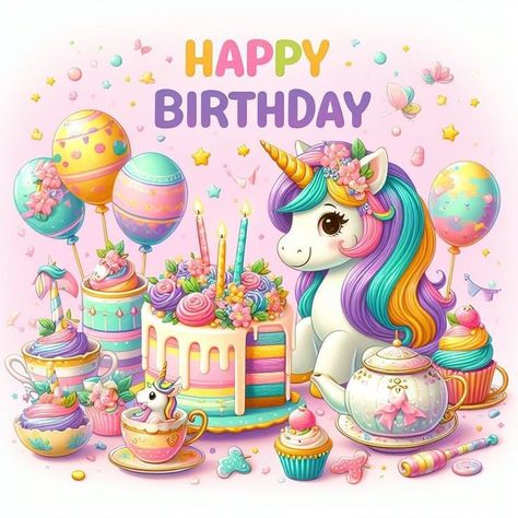 Unicorn Happy Birthday Wishes, Happy Birthday Unicorn Image, Happy Birthday Unicorn, Unicorn Happy Birthday, Printable Unicorn Birthday, Happy Birthday Wishes Song, Happy Birthday Logo, Happy 11th Birthday, Happy Birthday Kids