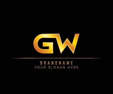 Gw Logo, Luxury Logo, Gold Logo, Initial Letter, Initial Letters, Logo Templates, Vector Art, Initials, Vector Free