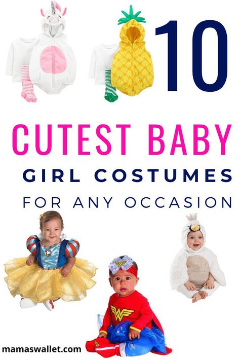 Finding baby girl costumes for 6 -12 month olds at an affordable price are just what budget conscience moms are looking for.  What I have learned from being a parent is that costumes can be purchased all year for all sorts of reasons. #babycostumes #babygirlcostumes via @ronihardy0167 Pineapple Costume, Toddler Boy Costumes, Old Halloween Costumes, Handmade Halloween Costumes, Baby Costumes Girl, Being A Parent, My First Year