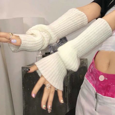 Long Gloves, Color Fashion, Gloves, Cashmere, Socks, Solid Color, Color, Kawaii