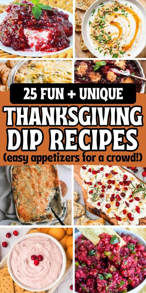 Easy and unique Thanksgiving dip recipes for a crowd, including hot dip and make ahead cold dips for easy potluck appetizers. Cold Thanksgiving Appetizers Ideas, Dips Thanksgiving, Dips For Thanksgiving, Cold Thanksgiving Appetizers, Dips And Appetizers Easy, Fall Dip Recipes, Thanksgiving Dips And Appetizers, Thanksgiving Dip Recipes, Fall Dips