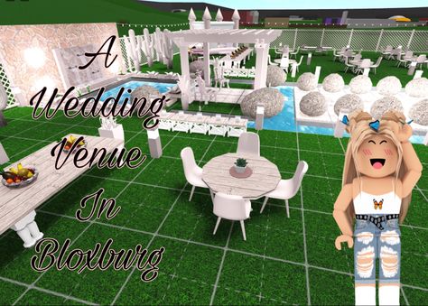 Wedding Venues Bloxburg, Wedding Venue Bloxburg, Wedding Bloxburg, Bloxburg Wedding Venue Ideas, Bloxburg Wedding, Roblox Wedding, Photo Decals, Roblox Creator, Wedding Processional