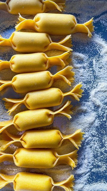 Pasta Social Club on Instagram: "You know it’s finally fall when the CARAMELLE come out to play! 🍁 These candy-shaped pasta parcels are filled with my favorite roasted squash & brown butter filling, then finished with more brown butter and fried sage. The perfect autumnal meal and oh so beautiful, too! It’s no wonder this shape made the cover of Pasta Every Day (which, ICYMI, comes out in 4 days; filling recipe + shape tutorial in the book)!! Hope you all have a wonderful weekend! 🍬 . . . . . Fried Sage, Filled Pasta, Handmade Pasta, Have A Wonderful Weekend, Pasta Machine, Roasted Squash, Wonderful Weekend, Pasta Shapes, Gluten Free Pasta