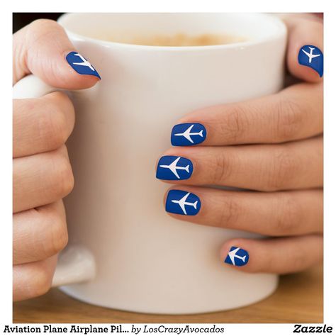 Aviation Plane Airplane Pilot Flying Minx Nail Art Olympic Nails, Nail Tricks, Patriotic Nail, Patriotic Nails Design, Firework Nails, Patriotic Nails, Usa Nails, Fourth Of July Nails, Nail Decor