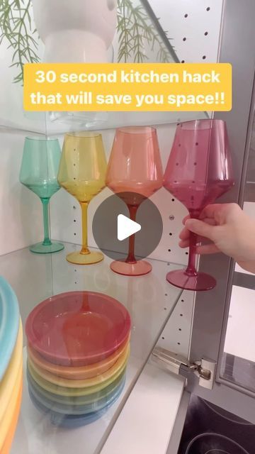 Home Organizing | Nashville, TN on Instagram: "What’s better than a 30 second organizing hack??? 🤔 ⠀ NOTHING…literally nothing!! 🤣 ⠀ 30 seconds means anyone can do it, today!! ⠀ Short on space for glassware in your kitchen cabinets?! Try this! Let us know if you do! Save it for later + share with friends! ⠀ ⠀ Also linking these fun wine glasses from @thewinesavant on our @amazon storefront (link in bio). I love them! ⠀ #organization #organizationexpert #spacesaving #kitchenorganization #hacks #thetidyhomenashville" Wine Glass Organization, Fun Wine Glasses, Home Organizing, Organisation Hacks, Dyi Projects, Amazon Storefront, Style Mistakes, Life Organization, Kitchen Hacks