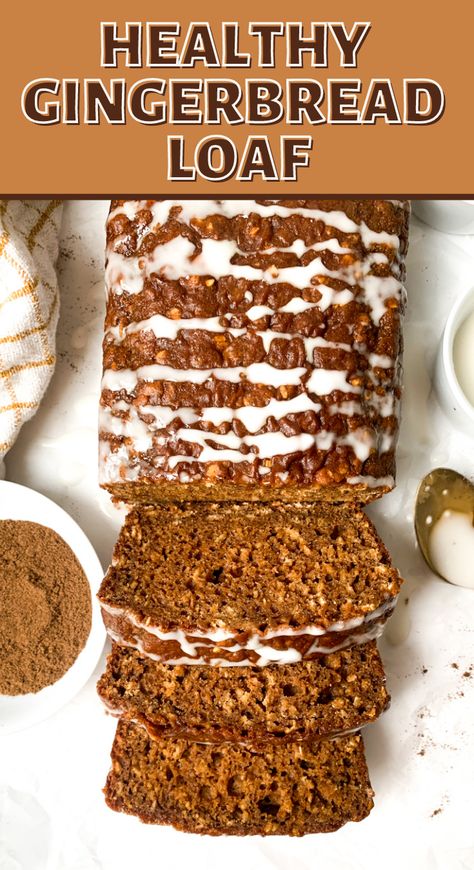 Oatmeal Loaf Cake, Healthy Gingerbread Loaf, Healthy Gingerbread Recipes, Healthy Spice Cake, Healthy Christmas Cake, Healthy Loaf Cake Recipes, Healthy Loaf Recipes, Loaf Desserts, Healthy Christmas Dessert Recipes