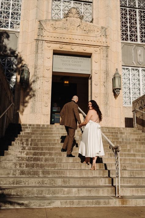 Elopement Wedding at Travis County Courthouse in Austin Texas A beautiful elopement wedding downtown Austin Texas at the travis county courthouse. For more wedding ideas and inspiration visit our website. Wedding photos by Riley Glenn Photography. Book your wedding photos with Riley Glenn Photography, Austin Wedding Photographer Courthouse Photos, Downtown Austin Texas, Vow Exchange, Hamilton Pool, Wedding Venue Locations, Pool Wedding, Intimate Wedding Reception, Austin Wedding Venues, Austin Texas Wedding