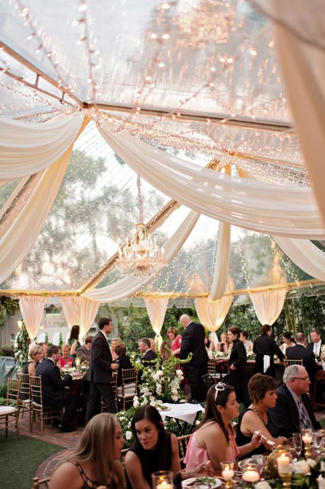 Wedding Tent Draping, Tent Wedding Reception, Clear Tent, Garden Wedding Reception, Ellie Saab, Tent Decorations, Luxury Garden, Wedding Tent, Marquee Wedding