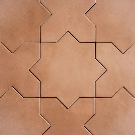 Carmel Terra Cotta Porcelain Cross Tile | Backsplash, Floor, Pool | Tile Club Terra Cotta Floor Bathroom, Terra Cotta Kitchen Floor, Terracotta Backsplash, Tile Choice, Cross Tile, Terracotta Tile Floor, Star Tiles, Star Tile, Saltillo Tile