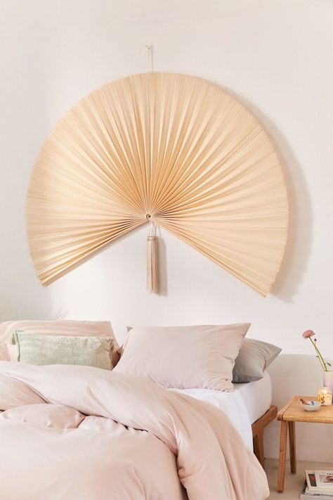 New Headboard Ideas for 2019 That Will Instantly Refresh Your Bedroom: Palmera Fan Headboard Fan Headboard, Headboard Hack, Cloth Headboard, Toronto Condo, Leather Headboard, Wall Fan, Interior Minimalista, Shared Bedroom, Diy Headboards