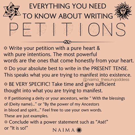 П Λ I M Λ ☀️ on Instagram: “Every group ritual there are questions about how to write petitions. I know many of you are new and are not sure. I really hope this helps.…” Group Ritual, Petition Prayer, Money Candle Spell, Psalms Verses, Hoodoo Magic, Candle Magic Spells, Hoodoo Spells, Money Spells That Work, Easy Love Spells