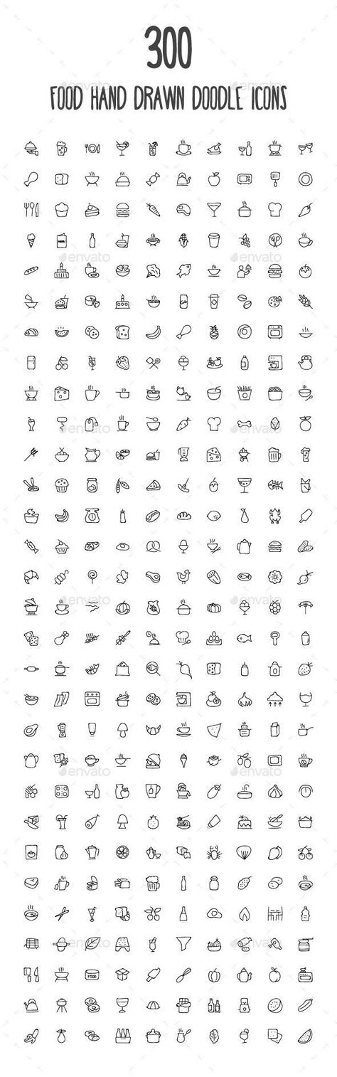 300 Food Hand Drawn Doodle Icons Doodle Icons, Arte Doodle, Zestaw Ikon, Doodle Icon, Diy Tattoo, Mini Drawings, Bullet Journal Doodles, Food Drawing, Journal Doodles