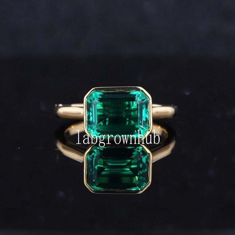 Green Moissanite Engagement Ring, Engagement Ring Bezel, Green Diamond Rings, Emerald Cut Moissanite Engagement Ring, Green Moissanite, Engagement Ring Moissanite, Emerald Rings, Bezel Engagement Ring, Engagement Ring Prices