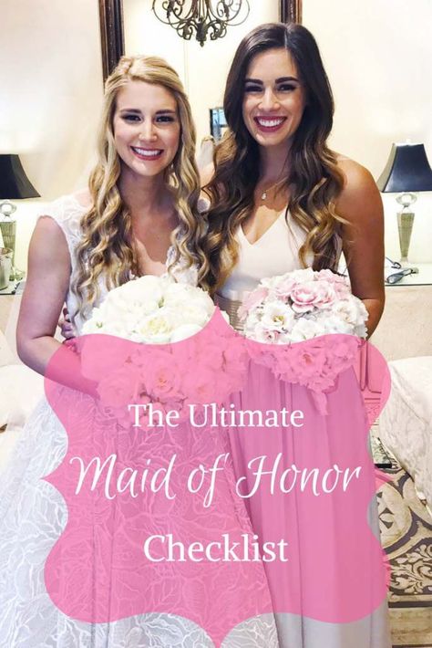 Maid Of Honor Checklist, Wedding Day Checklist, Checklist Wedding, Wedding List, Inexpensive Wedding Venues, Matron Of Honour, Wedding Prep, Wedding Checklist, Wedding Event Planning