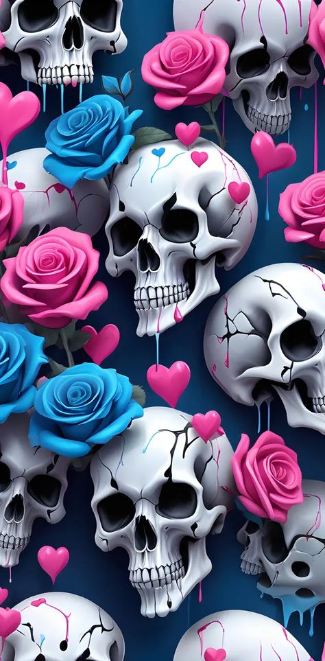 Gangster Wallpaper Iphone, 2 Personalities, Pink Skull Wallpaper, Skull Background, Diamond Dotting, Skulls Wallpaper, Eevee Wallpaper, Colorful Skull Art, Paw Wallpaper