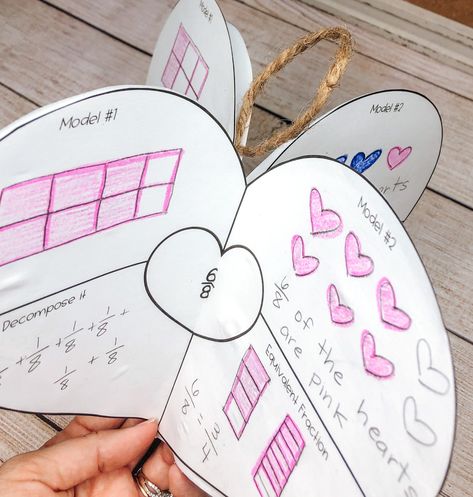 Valentine Fraction Math Activities – Digging Deeper Valentine Math Activities, Math Fraction Activities, Fraction Math, Family Math Night, 3rd Grade Fractions, Third Grade Activities, Math Night, Math Valentines, Digging Deeper