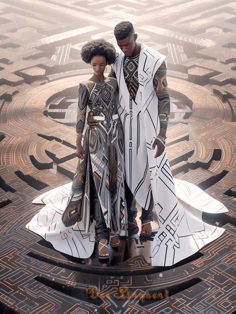 Wakanda Style Outfits, Futuristic African Fashion, Afro Futurism Aesthetic Outfits, Afrofuture Fashion, Afropunk Fashion, Futuristic Africa, Afro Futurism, Futuristic Clothes, Afro Futurism Fashion Men