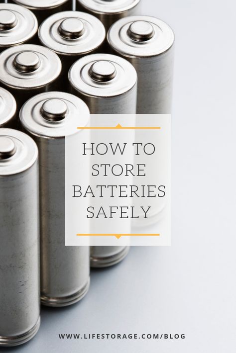 How to Store Batteries Safely + Battery Care Tips - Life Storage Blog Car Battery Hacks, Battery Hacks, Recondition Batteries, Battery Repair, Battery Recycling, Car Batteries, Power Tool Batteries, Motorcycle Battery, Battery Storage