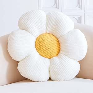 Flower Shaped Pillow, Plush Aesthetic, Daisy Bedroom, Throw Pillows For Bed, Floor Seating Cushions, Daisy Pillow, Flower Pillows, Dream Bedroom Ideas, Daisy Pillows