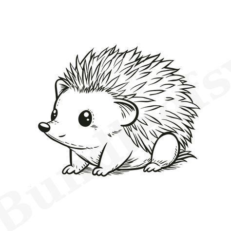 Draw Hedgehog, Cute Hedgehog Drawing, The Hedgehog Drawing, Hedgehog Sketch, Nature Doodles, Hedgehog Svg, Hedgehog Tattoo, Hedgehog Cute, Hedgehog Drawing