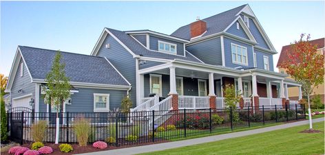 Boothbay Blue Siding | James Hardie James Hardie Boothbay Blue, Hardie Board Siding Colors, Siding Colors For Houses, Hardie Board Siding, Blue Siding, Hardie Board, James Hardie Siding, Green Window, Hardie Siding