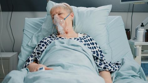 Free photo retired woman with oxygen tub... | Free Photo #Freepik #freephoto #patient-bed #hospital-bed #hospital-patient #intensive-care Woman In Hospital, In Hospital Bed, Heavy Breathing, Video Call With Boyfriend Screen Photo, Nursing Homes, Care Hospital, Hospital Bed, Personal Injury Lawyer, In Hospital