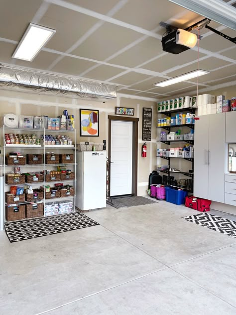 Garage Organization 101: Your Step by Step Guide — The Orderly Space Garage Organization Trash Cans, Unfinished Garage Organization, Small Office In Garage, Small Garage Makeover, 2 Car Garage Organization, How To Organize Garage, Small Garage Storage Ideas, Elfa Garage, Garage Shoe