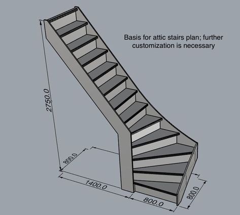 Drawing Stairs, Stair Design Ideas, Narrow Stairs, Loft Conversion Stairs, سلالم حلزونية, Loft Staircase, Tiny House Stairs, Stair Design, Attic Loft