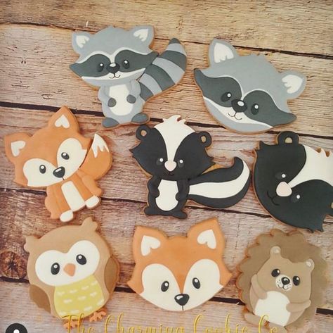 Woodland Animal Cookies, Woodland Baby Shower Theme Decorations, Woodland Baby Shower Theme Boy, Woodland Baby Shower Food, Baby Shower Cakes Neutral, Cat Baby Shower, Woodland Baby Shower Decorations, Ideas Baby Shower, Fiesta Tropical