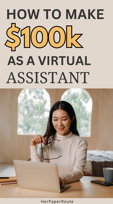 How to become a virtual assistant and make $100k – Becoming a virtual assistant (VA) is a fabulous way to make money from home. Depending on how many clients you have at one time, this work from home job could be a nice side income or your full-on full-time career. As a VA you have the free will and ability to create the exact type of work that you want to do, utilize your skills, and help others. Read on to discover how to become a virtual assistant and what you’d need to do to make $100k/year. How To Be A Virtual Assistant, Pinterest Virtual Assistant Jobs, How To Become A Virtual Assistant, Become A Virtual Assistant, Virtual Assistant Training, Amazon Kindle Books, Entrepreneurship Tips, Bookkeeping Business, Virtual Assistant Jobs