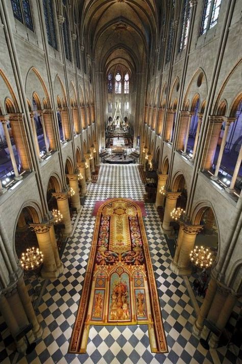 Cathédrale Notre-Dame de Paris    Exceptional exhibition of the carpet of the choir in the nave of the cathedral from 3 to 14 January Traveling Inspiration, Cathédrale Notre-dame, Paris Images, Cathedral Church, Paris Photo, Paris City, Gothic Architecture, Place Of Worship, Paris Travel