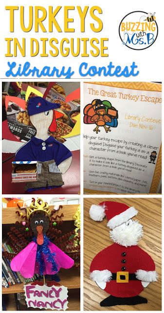 Turkeys in Disguise! Library Contest & Book Project Turkeys In Disguise, Kids Thanksgiving Art Projects, Turkey Art Projects, Turkey In Disguise, Thanksgiving Art Projects, Turkey Template, Turkey Crafts Kids, Turkey Disguise Project, Turkey Project