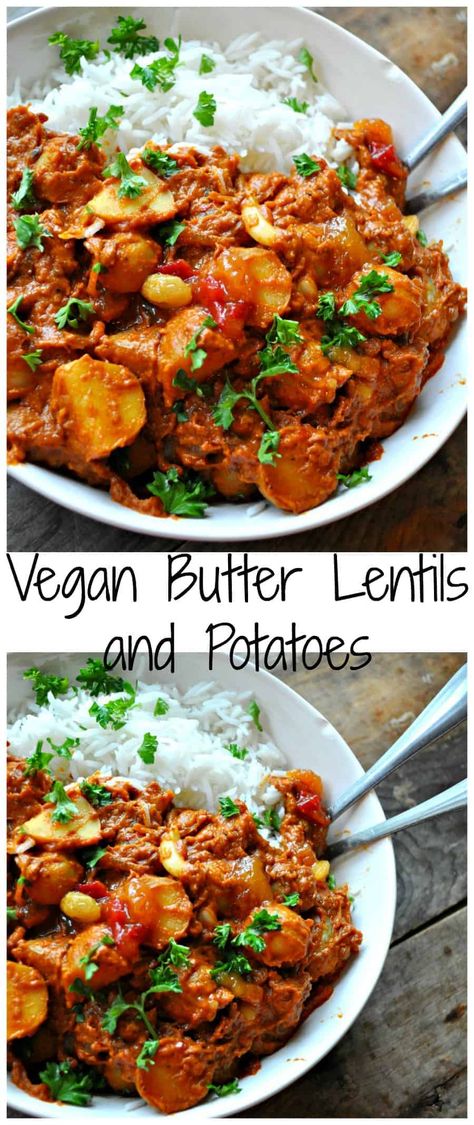 Vegan Butter Lentils and Potatoes - Rabbit and Wolves Butter Lentils, Lentils And Potatoes, Rabbit And Wolves, Crab Food, Meat And Potatoes, Idee Pasto Sano, Samosa, Indian Cooking, Indian Dishes