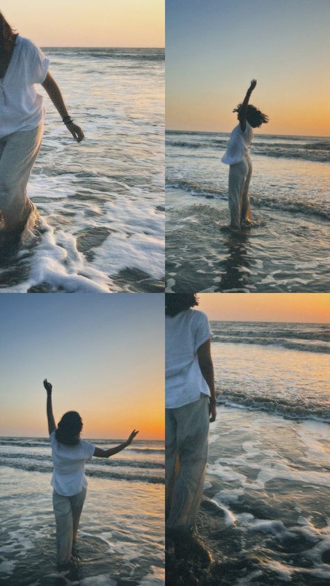 Beach Outfits Asthetics, Jeans At Beach, Vacay Ig Stories, Beach Friends Poses, Beach Photography Poses Friends, Simple Beach Poses, Casual Beach Pictures, Puri Beach Aesthetic, Goa Asthetic Picture