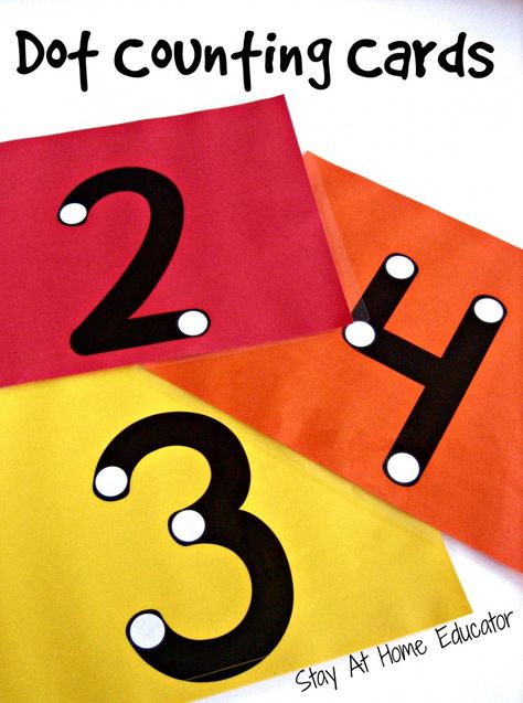 Free Dot Counting Cards. Great for helping kids work on number recognition and counting. Touch Math Printables Free, Preschool Numbers, Touch Math, Counting Activities Preschool, Kids Work, Prek Math, Teaching Numbers, Counting Cards, Numbers Preschool