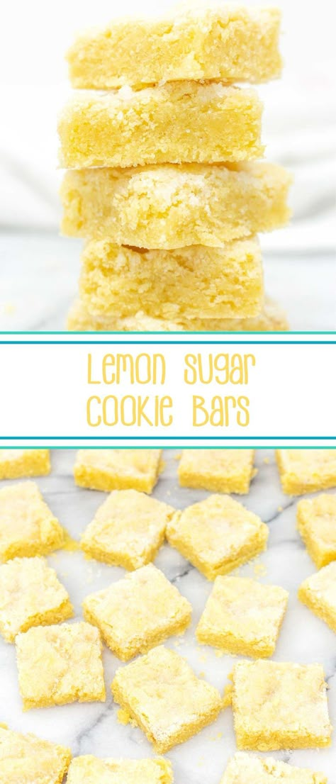 Lemon Sugar Cookie Bars - soft and chewy sugar cookie bars bursting with lemon deliciousness. #lemonsugarcookiebars #sugarcookies #sugarcookiebars #lemondesserts #lemon #lemoncookiebars #summerdesserts #lemonbars via @SarahsBakeStudio Lemon Sugar Cookie, Chewy Sugar Cookie, Walks Outside, Lemon Sugar Cookies, Sugar Cookie Bars, Chewy Sugar Cookies, Lemon Dessert Recipes, Summer Cookies, Lemon Sugar