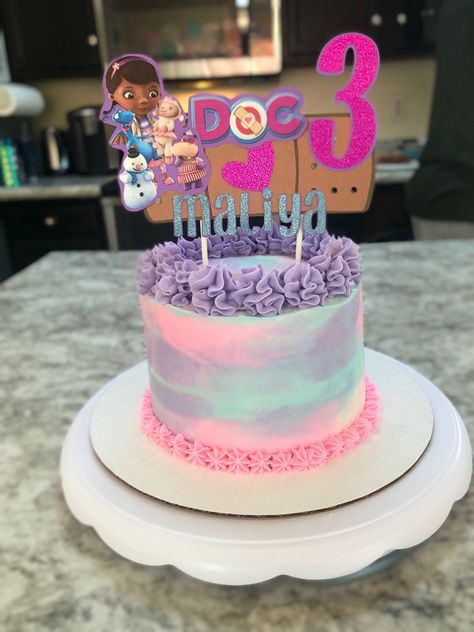 Doc Mcstuffins 3rd Birthday, Doc Mcstuffins Birthday Party Ideas Cake, Doc Mcstuffins Cake Topper, Doc Mcstuffins Cupcakes, Dr Mcstuffins, Doc Mcstuffins Birthday Cake, Doc Mcstuffins Birthday Party Ideas, Watercolour Cake, Doctor Mcstuffins