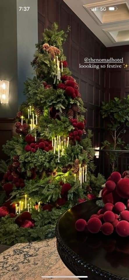 Christmas Tree Floral Arrangement, Xmas 2024 Trend, Christmas Dinner Set, Merry Christmas Everybody, Elegant Christmas Tree Decorations, Xmas Decorations Diy, Christmas Tree Inspo, Floral Tree, Christmas Window Decorations