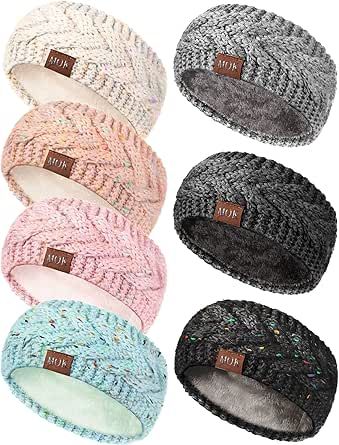 Geyoga 7 Pcs Women Winter Headbands Ear Warmer Headband Women Knit Cable Headbands Fleece Lined Cold Weather Ear Muffs Winter Knit Headband, Cable Headband, Headband Winter, Cable Knit Headband, Fleece Headbands, Warm Headbands, Headband Women, Crochet Ear Warmer, Knitted Headband