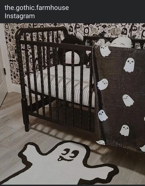 Gothic Baby Nursery, Spooky Nursery, Goth Baby Clothes, Gothic Nursery, Dark Nursery, Gothic Farmhouse, Nursery Farmhouse, Punk Baby, Gothic Baby