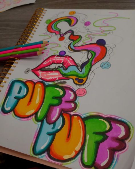 Pretty, colorful, stoner, stoner art, stoner drawing, colorful art, pretty drawings, pretty art, lips drawing, drawing, drawings, art, artistic, artist, Fun Sketches Easy, Things To Draw While High, Trippy Drawings Colorful, Trippy Drawing Ideas Easy Color, Blacklight Drawings, Easy Trippy Things To Draw Step By Step, Neon Drawings Easy, Pot Leaf Drawing, Bong Drawing