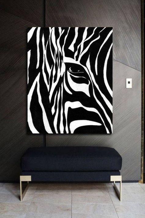 Zebra Painting, Zebra Art, Paintings Canvas, 강아지 그림, Canvas Drawings, Soyut Sanat Tabloları, Minimalist Painting, Beginner Painting, Painting Art Projects