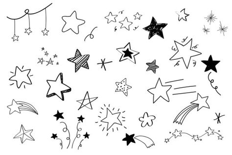 Flowers Doodle, Drawn Stars, Social Media Icons Vector, Star Doodle, Tattoo Lettering Fonts, Flower Icons, Doodle Icon, Cartoon Flowers, Diy Tattoo