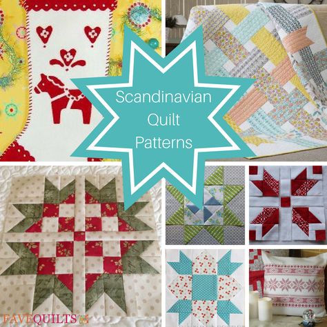 Step into the cold European beauty that is Scandinavia with our favorite patterns from this stunning location. Quilt Color Combinations, Scandinavian Quilts, Antique Quilts Patterns, Scandinavian Pattern, Quilt Tutorial, Easy Quilt Patterns, Quilting For Beginners, Christmas Quilts, Christmas Quilt