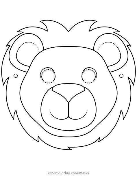 Animal Mask Templates, Mask Template Printable, Obličejové Masky, Animal Masks For Kids, Monkey Crafts, Animal Face Mask, Puppets For Kids, Printable Masks, Lion Mask