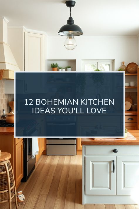 Looking to bring a cozy, bohemian vibe to your kitchen? Discover these 12 stunning ideas that showcase warm lighting and creative designs! From using earthy color palettes to hanging unique decor, we’ll inspire you to transform your space into a bohemian haven. Whether you're into natural materials or eclectic accents, these bohemian kitchen inspirations cater to every taste and personality. It's time to renovate and create a kitchen that reflects your unique style. Dive into creativity and make your cooking area a true reflection of you! Boho Kitchen With White Cabinets, White Kitchen Copper Accents, Kitchen Styling Ideas Inspiration, 2024 Kitchen Inspiration, Two Tone Kitchen Cabinets Boho, Kitchen Design Palette, Boho Kitchen Ideas Bohemian Style, Bohemian Kitchen Ideas, Bohemian Kitchens