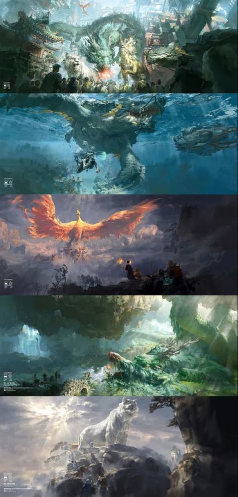 Fantasy Story Ideas, Chinese Background, الفن الرقمي, Mythical Creatures Fantasy, Dragon Artwork Fantasy, Fantasy Beasts, Fantasy City, Mythical Creatures Art, Fantasy Art Landscapes