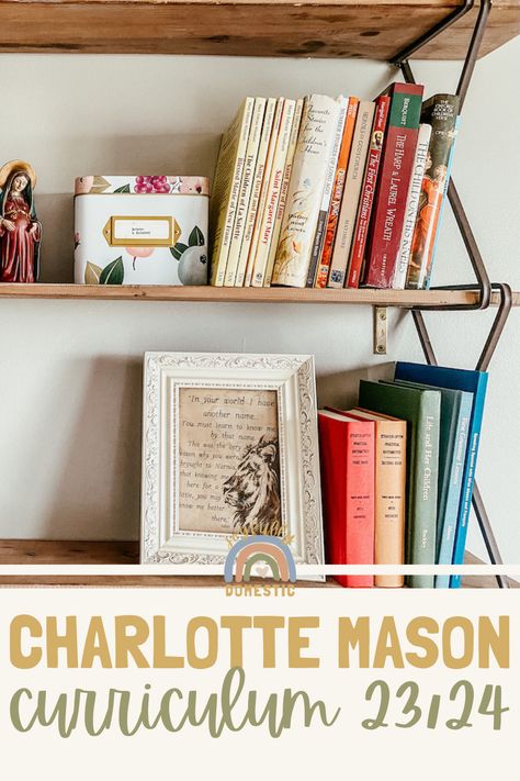 Homeschool Working Mom, Homeschool Styles, Charlotte Mason High School, Charlotte Mason Homeschool Curriculum, Homeschool Cabinet, Catholic Homeschool Curriculum, Charlotte Mason Curriculum, Homeschool Binder, Classical Homeschool